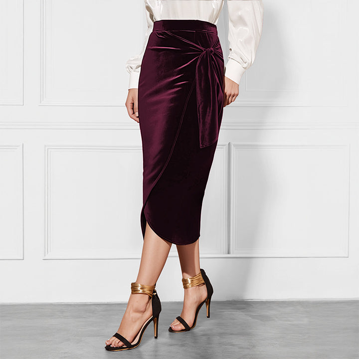 Damen Eleganter Wickelrock mit Taillengürtel Echo Archiv