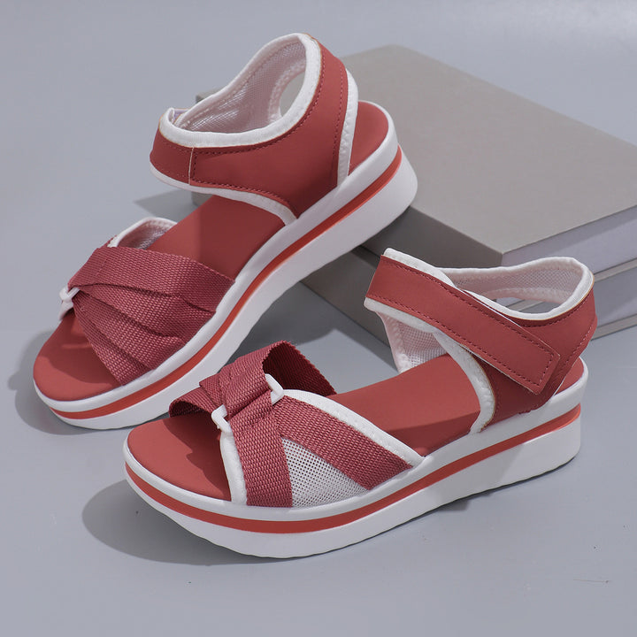 Damen Plateau-Sandalen mit verstellbarem Klettverschluss und atmungsaktivem Mesh Echo Archiv