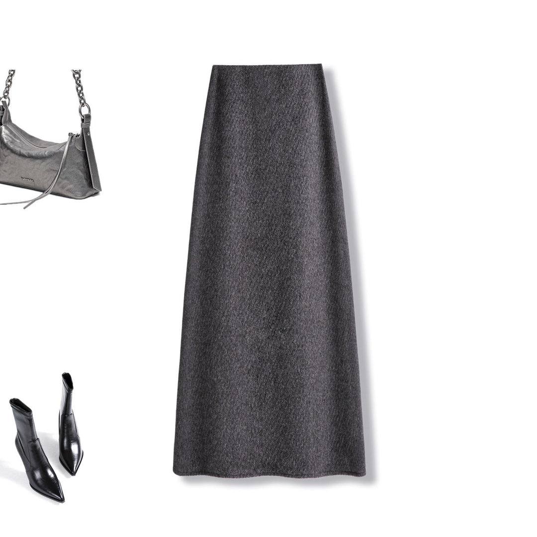Damen Eleganter Maxirock aus hochwertigem Wollmix Echoarchiv