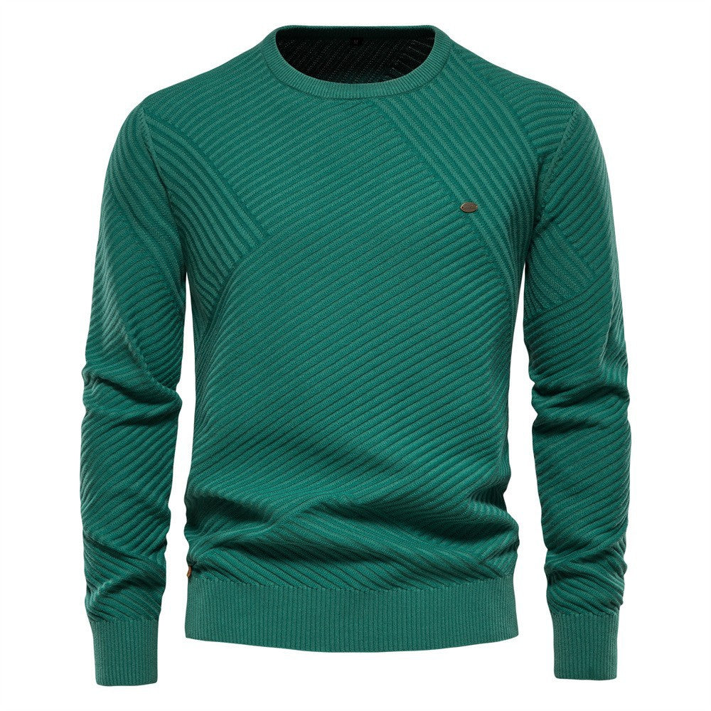 Herren Strickpullover mit modernem diagonalen Muster Echoarchiv