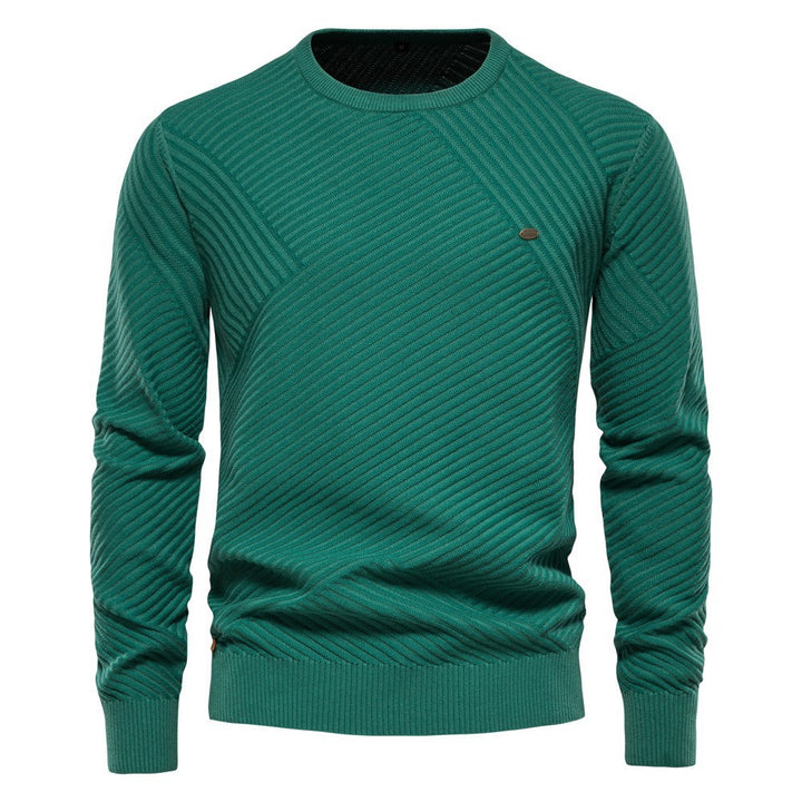 Herren Strickpullover mit modernem diagonalen Muster Echoarchiv