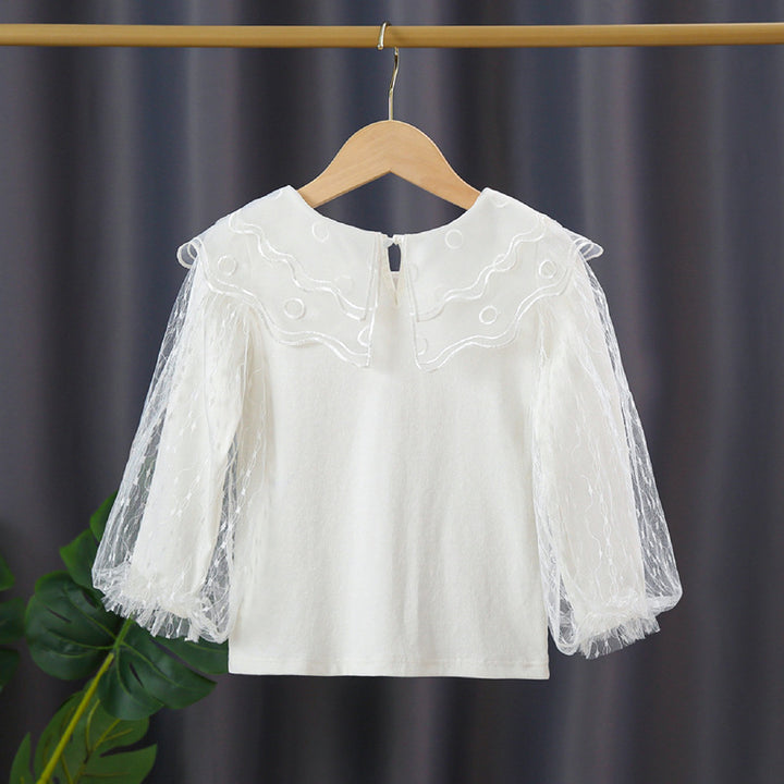 Mädchen elegante Bluse mit transparenten Tüllärmeln Echo Archiv