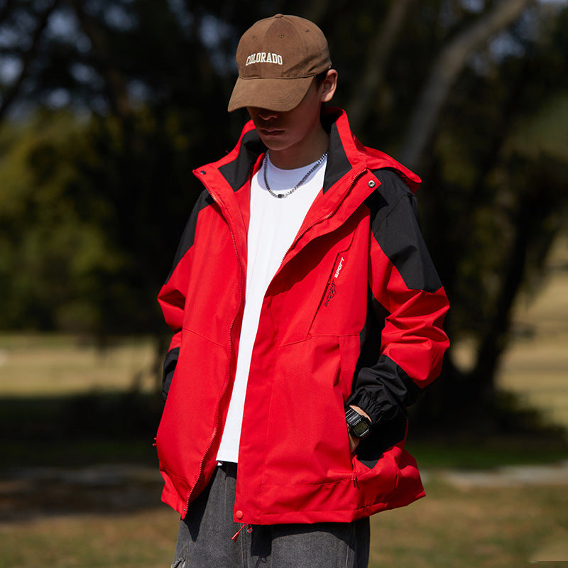 Damen zweilagige wasserabweisende Outdoorjacke mit Kapuze, Taillenregulierung und Kontrastbesätzen Echoarchiv