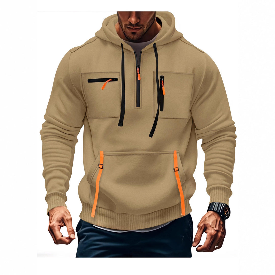 Herren Kapuzenpullover mit funktionalen Reißverschlusstaschen und modernem Schnitt Echoarchiv