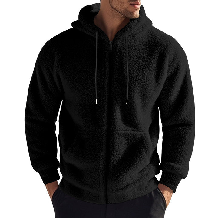Herren kuschelige Fleecejacke mit Kapuze Echoarchiv