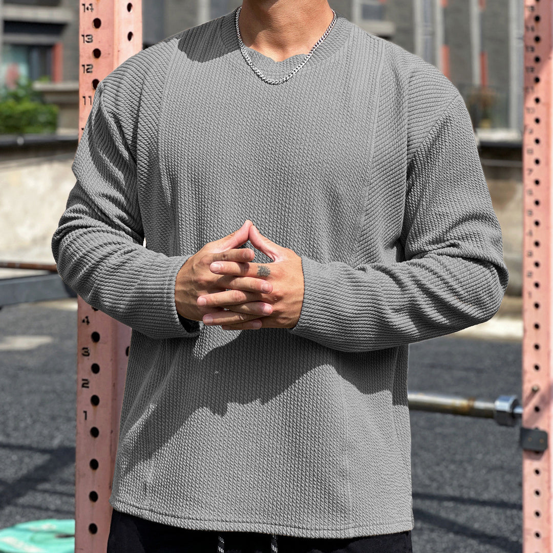 Herren lässiger Sweatshirt aus strukturiertem Gewebe mit praktischen Taschen Echoarchiv