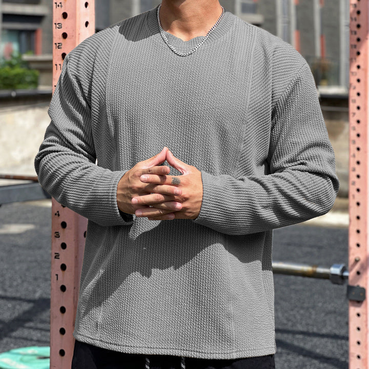 Herren lässiger Sweatshirt aus strukturiertem Gewebe mit praktischen Taschen Echoarchiv