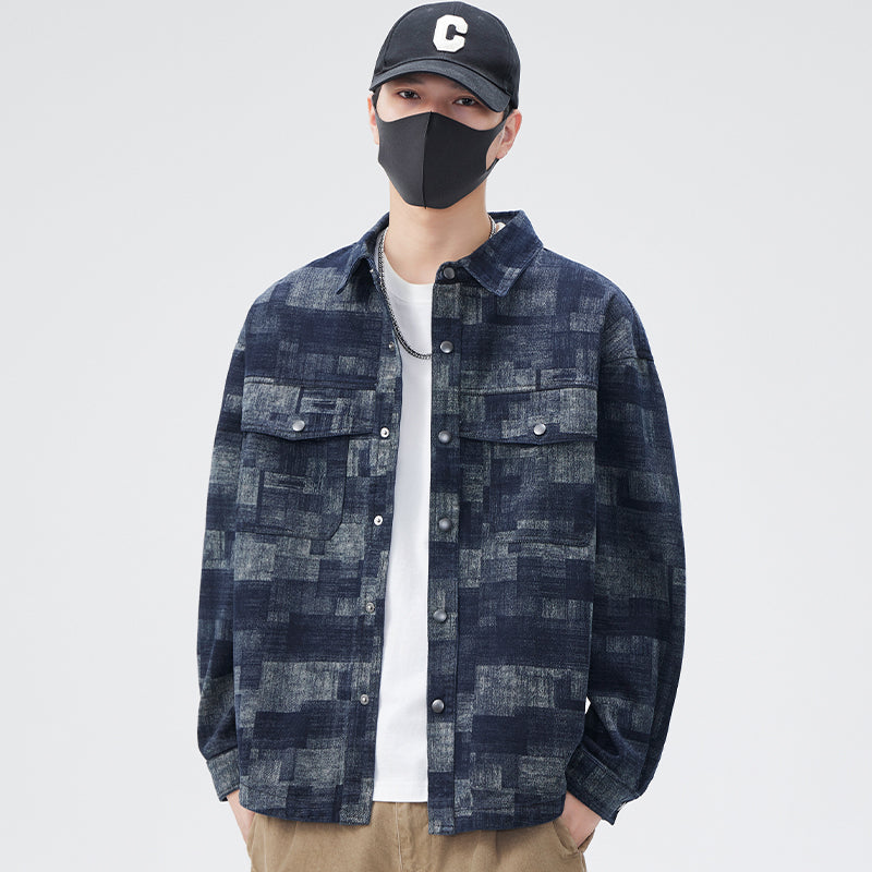 Herren lässige Overshirt-Jacke mit Baumwollmischung und individuellen Designs Echoarchiv