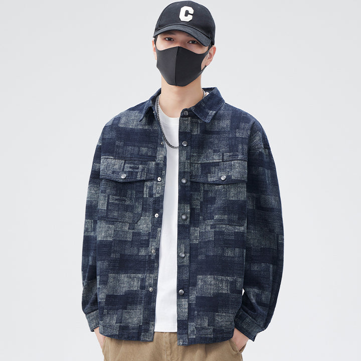 Herren lässige Overshirt-Jacke mit Baumwollmischung und individuellen Designs Echoarchiv