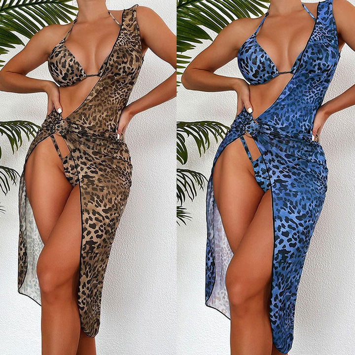 Damen Triangel-Bikini mit modischem Halter-Top und transparentem Sarong Echo Archiv