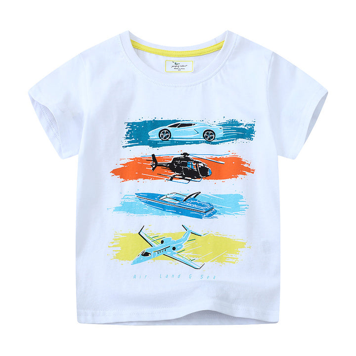 Jungen Kurzarm T-Shirt mit aufregendem Fahrzeugdesign Echo Archiv