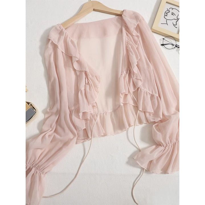 Damen Chiffon-Bluse mit Spitzenbesatz Echo Archiv
