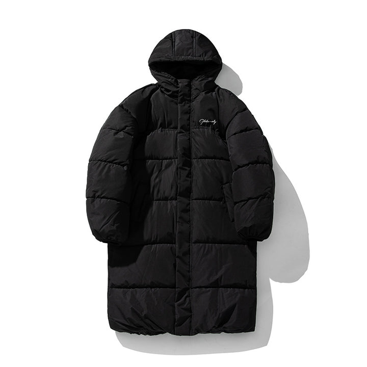 Unisex Oversize langer Steppmantel mit Kapuze und wattierter Thermoisolierung Echo Archiv
