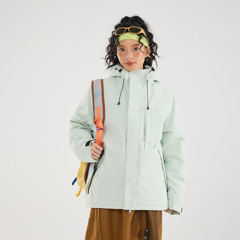 Damen Wattierte Winterjacke mit Kapuze, wasserabweisend und winddicht Echoarchiv