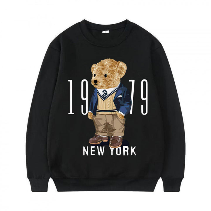 Damen Gemütlicher Sweatshirt mit Bärenmotiv Echoarchiv
