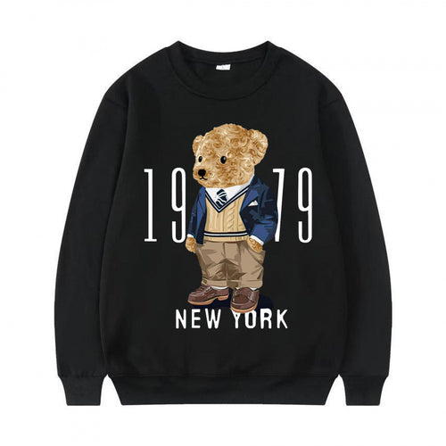 Damen Gemütlicher Sweatshirt mit Bärenmotiv Echoarchiv