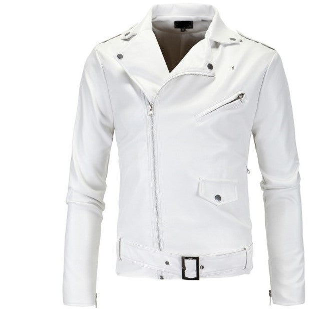 Herren Bikerlederjacke mit asymmetrischem Reißverschluss und praktischen Taschen Echoarchiv