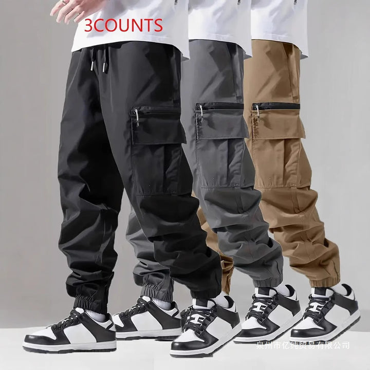 Herren Twill-Cargo-Jogginghose mit Reißverschluss-Beintasche & Tunnelzugbund Echo Archiv