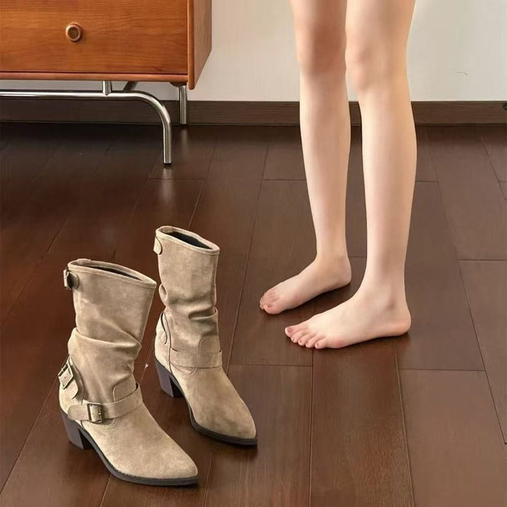 Damen Elegante und modische Stiefeletten mit Riemen Echo Archiv