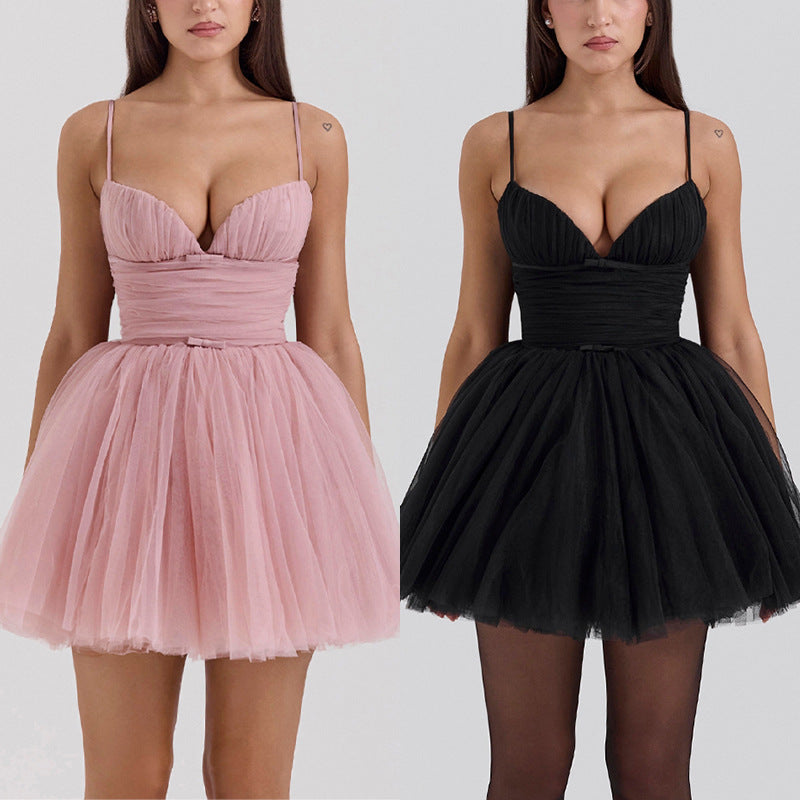 Damen Verspielt geschnittenes Tüllkleid mit verstellbaren Trägern und einer schwingenden Silhouette Echoarchiv