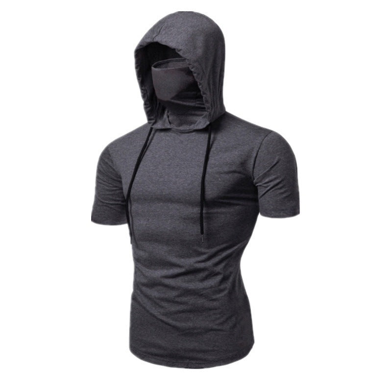 Herren Sportswear T-Shirt mit integriertem Mundschutz und bequemem Schnitt Echoarchiv