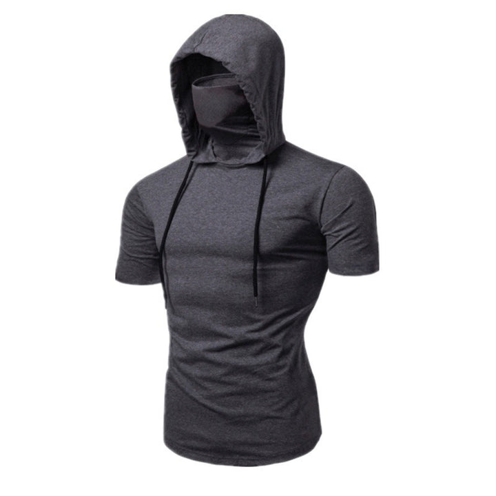 Herren Sportswear T-Shirt mit integriertem Mundschutz und bequemem Schnitt Echoarchiv