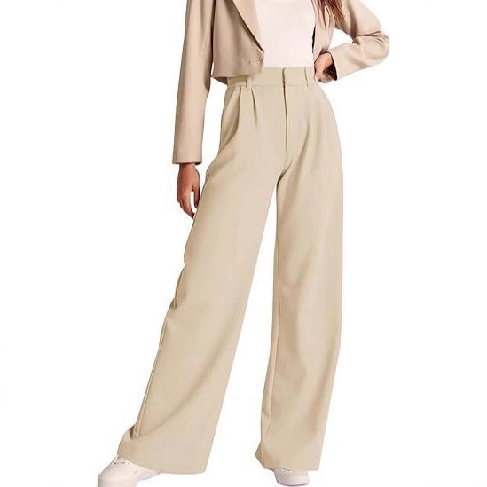 Damen weite High-Waist Hose mit Falten- und Bunddetails Echo Archiv