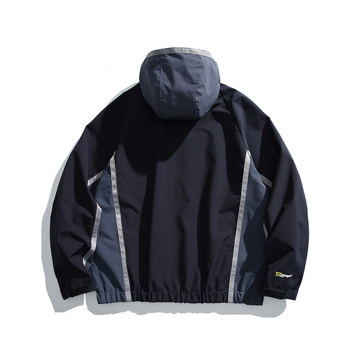Unisex Wasserabweisende technische Kapuzenjacke mit Reflektorpaspeln und elastischem Saum Echo Archiv