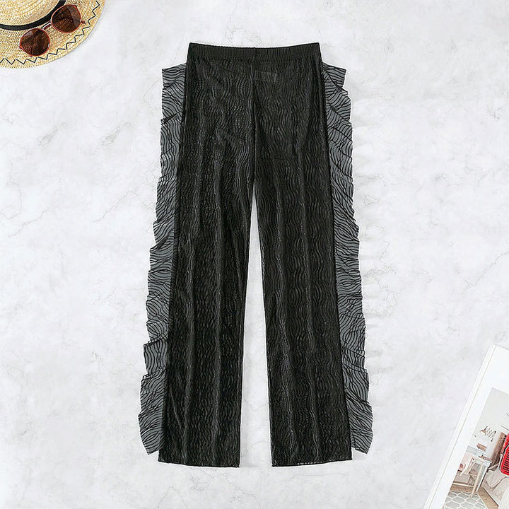 Damen transparente Strandhose mit raffinierter Rüschendetail Echo Archiv