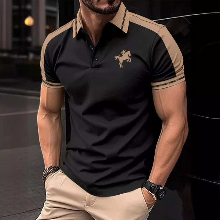 Herren modisches Kurzarm-Polohemd mit stylischem Farbkontrast und hochwertigem Material Echoarchiv