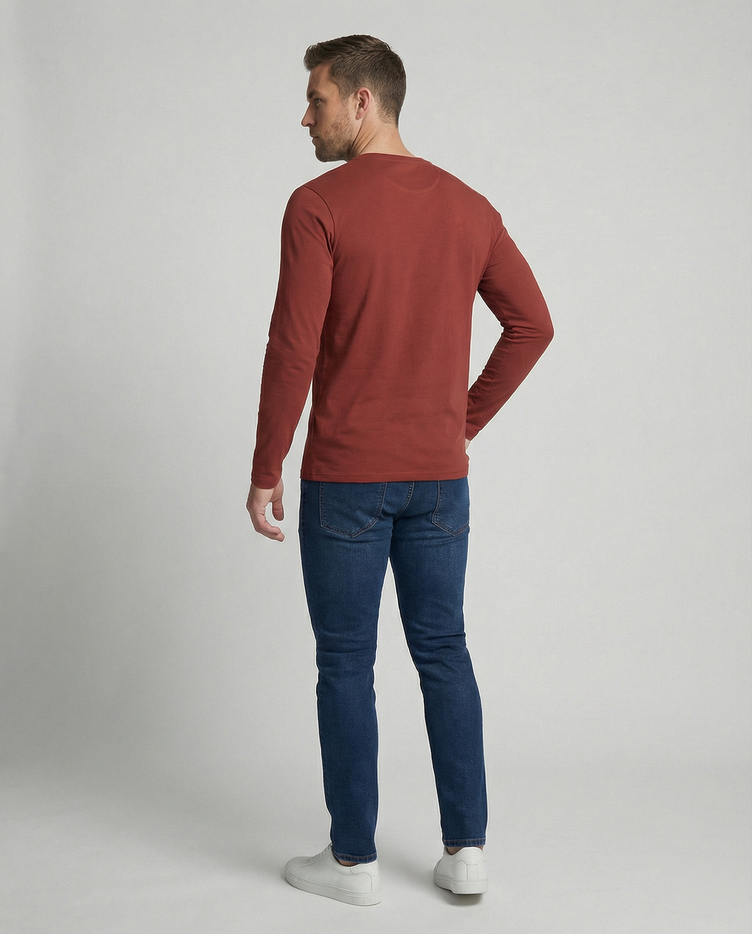 Herren Langarm T-Shirt mit modernem Paris-Druck und elastischem Saum Echoarchiv