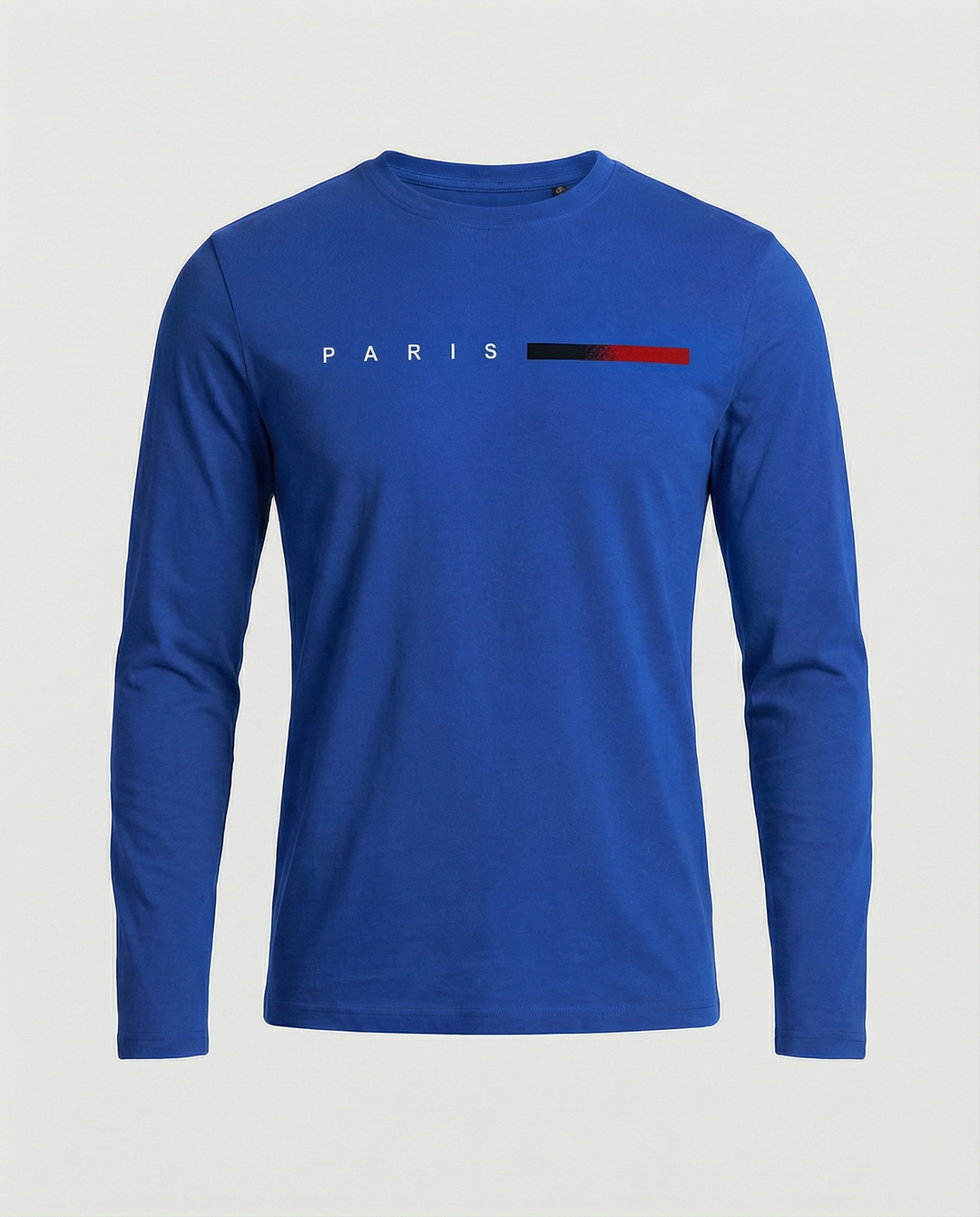 Herren Langarm T-Shirt mit modernem Paris-Druck und elastischem Saum Echoarchiv