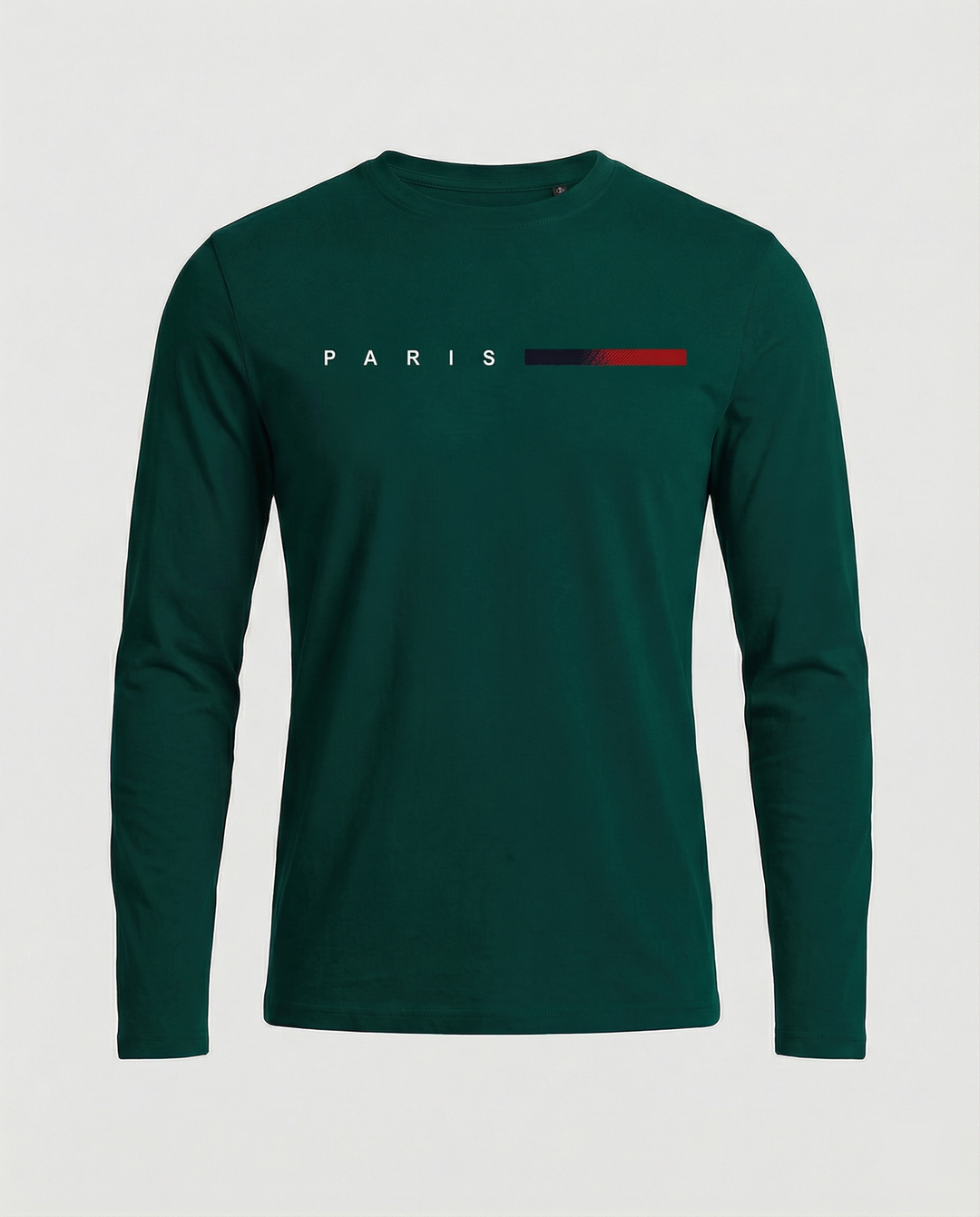 Herren Langarm T-Shirt mit modernem Paris-Druck und elastischem Saum Echoarchiv