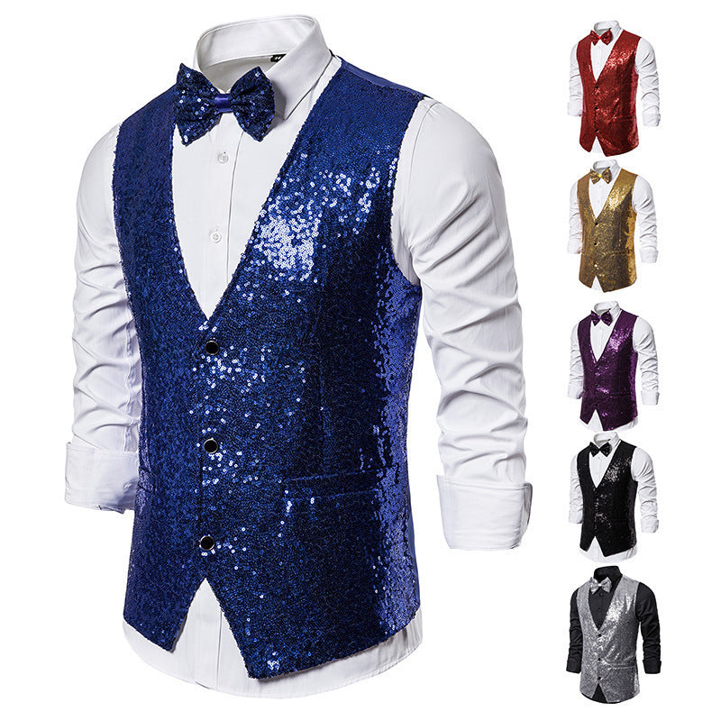 Herren eleganter Paillettenblazer mit passendem Fliege Echoarchiv