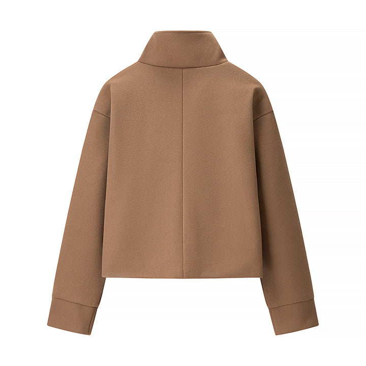 Damen Kurzjacke Boxy Wollmix mit Stehkragen, Oversize-Ärmeln und Knopfleiste Echo Archiv