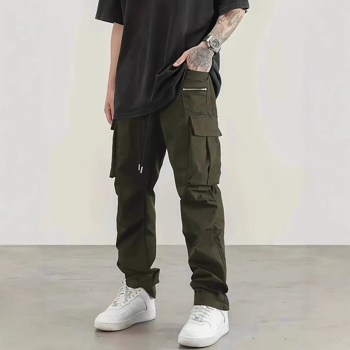 Herren weite Utility-Cargohose mit Tunnelzugbund, Multifunktionstaschen & Reißverschlusstasche Echo Archiv