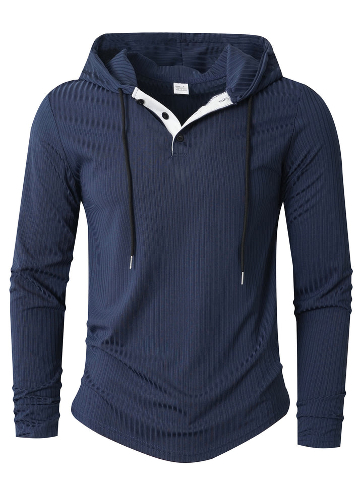 Herren Sportlicher Langarm-Hoodie mit strukturierter Oberfläche Echoarchiv