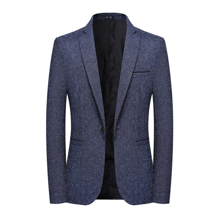 Herren Schlankes Struktur-Sakko im Leinen‑Tweed‑Look mit Ein‑Knopf‑Silhouette Echoarchiv