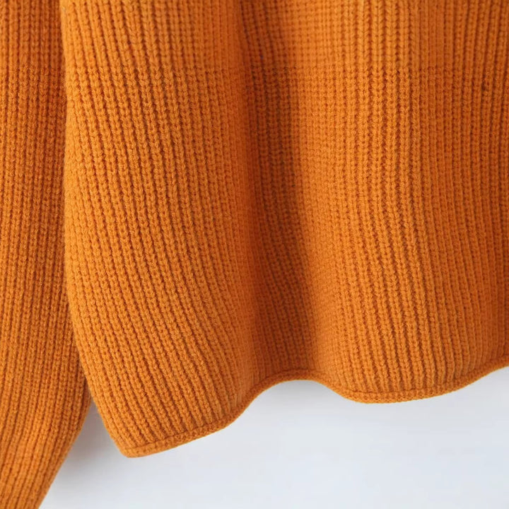 Damen Grobgestrickter Rundhals-Pullover mit Raglanärmeln Echoarchiv