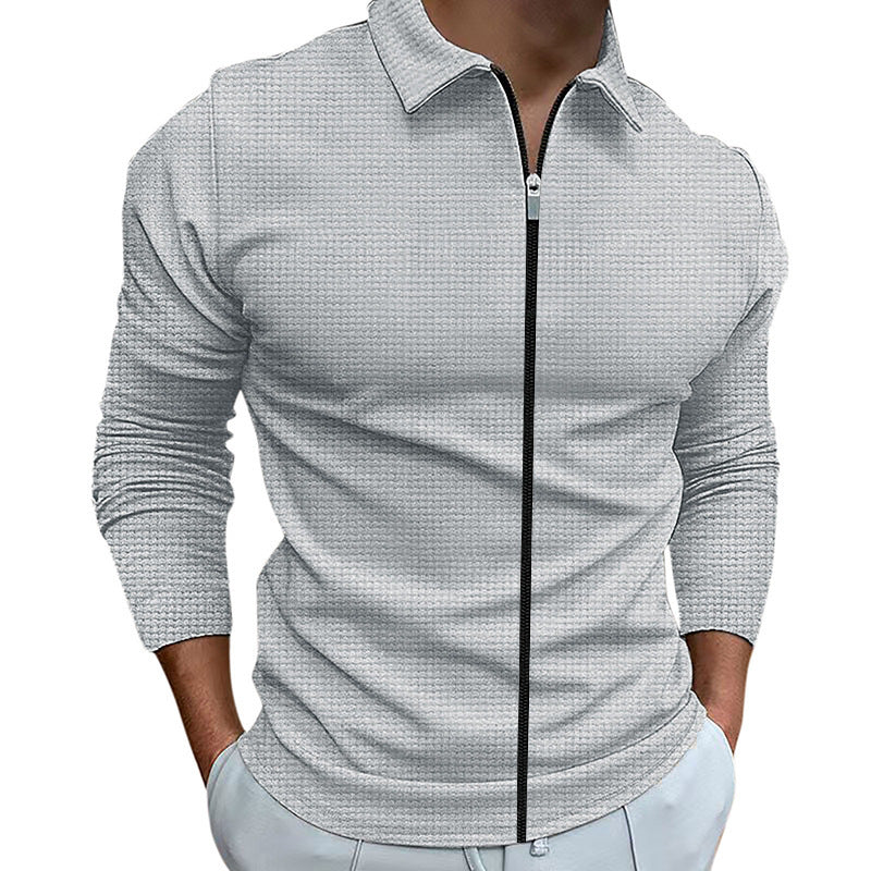 Herren Funktionspullover mit Reißverschluss und strukturiertem Design Echoarchiv