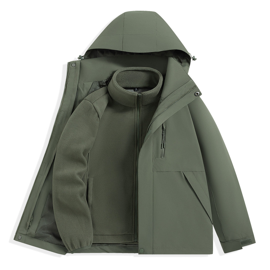 Herren zweilagiger Outdoorparka mit herausnehmbarer Fleece-Innenjacke und Kapuze Echo Archiv
