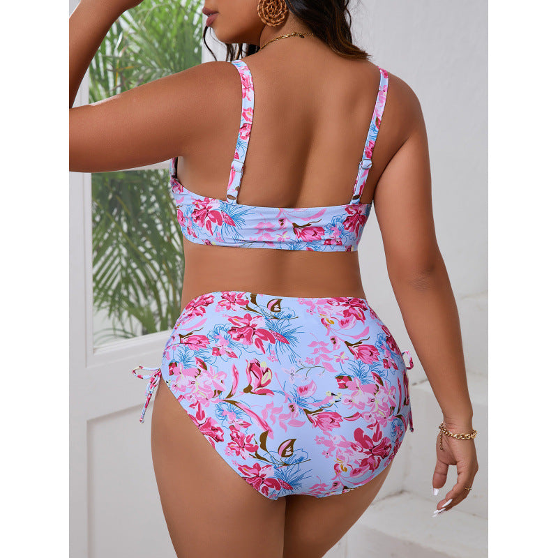 Damen Triangel-Bikini mit floralem Wickeldesign und verstellbaren Trägern Echo Archiv
