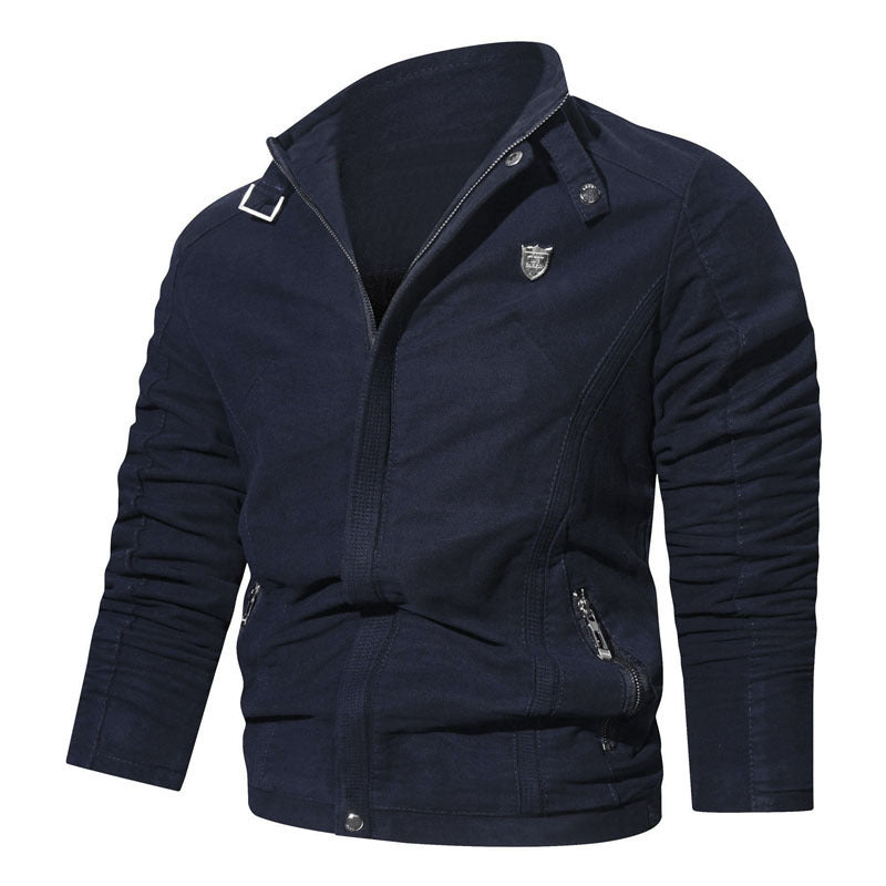 Herren Wildleder-Optik Zip-Blouson im Worker-Cut mit Stehkragen Echoarchiv
