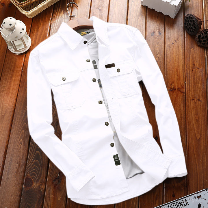 Herren nan vielseitiges Canvas-Overshirt mit Klappbrusttaschen, verstärkten Nähten und regular fit Echo Archiv