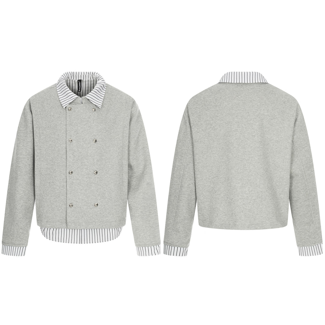 Herren Kurzblouson mit doppelreihiger Knopfleiste und Hemdkragen‑Optik Echoarchiv