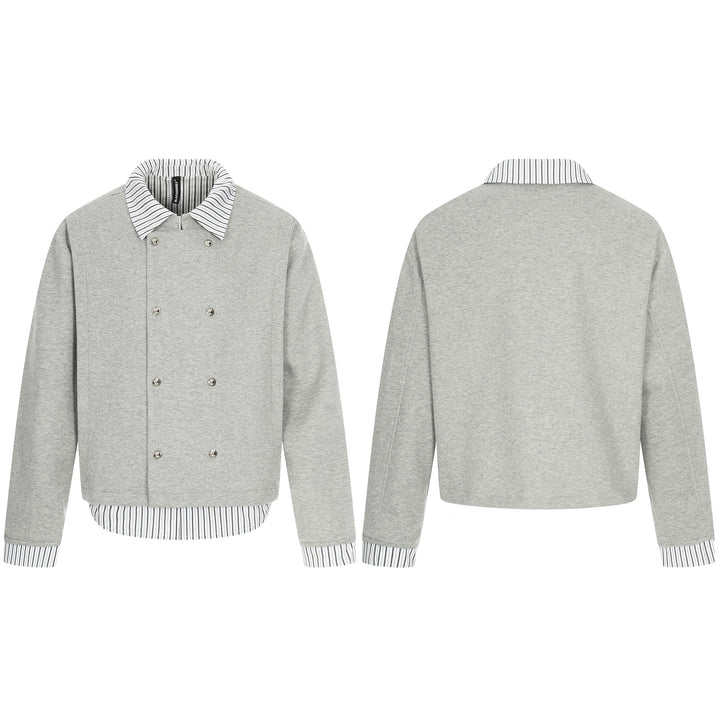 Herren Kurzblouson mit doppelreihiger Knopfleiste und Hemdkragen‑Optik Echoarchiv