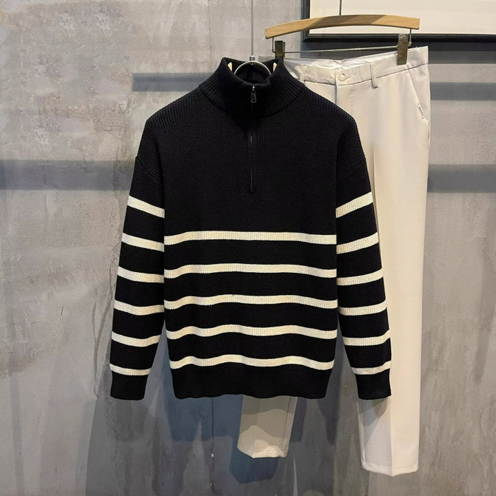 Herrenmode Strickpullover mit Stehkragen Echo Archive