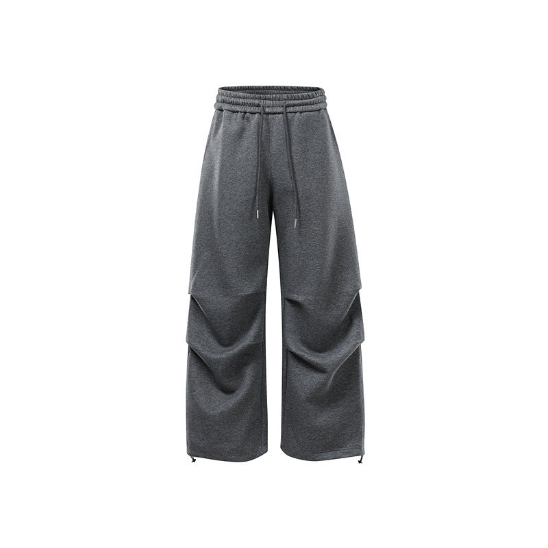 Unisex Weite Sweat-Cargohose mit Ebenenpasse, elastischem Kordelbund und verstellbarem Saum Echoarchiv