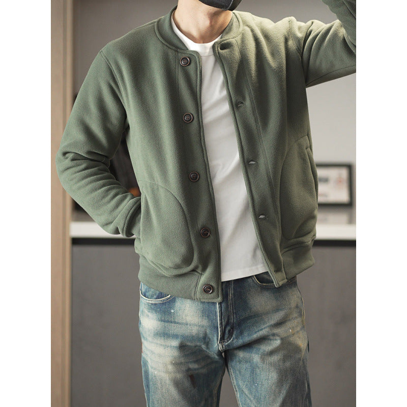 Herren Bequeme Fleecejacke mit Knöpfen Echo Archiv