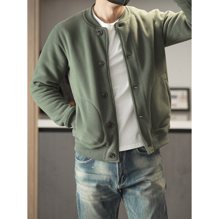 Herren Bequeme Fleecejacke mit Knöpfen Echo Archiv